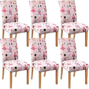 Valentine's Day Chair Covers Set of 6, Romantic Pink Rose Chairs Slipcover for Dining Room, Removable Washable Breathable Cover in The Kitchen Restaurant Holiday Decor in Saudi Arabia