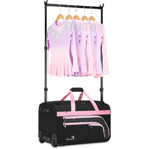 Dance Bag with Garment Rack - 28" Rolling Dance Competition Duffle Bag with Rack | Wheeled Dance Suitcase - Multiple Pockets for Dancers Cheerleader Athlete Travelers Livestreamer Cosplayer in Saudi Arabia