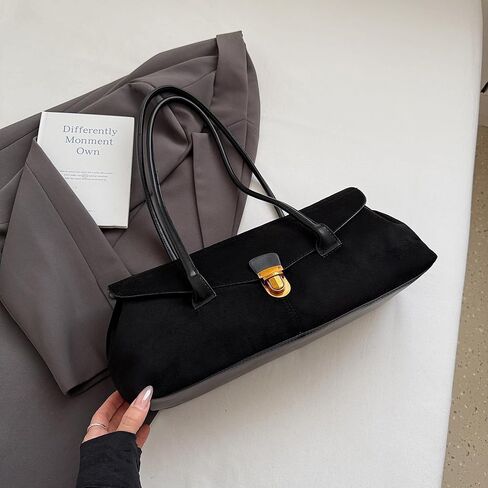 Suede Shoulder Bag for Women Brown Tote Bag 2025 Fall Trendy Purse Top Handle Designer Hobo Handbag in Saudi Arabia