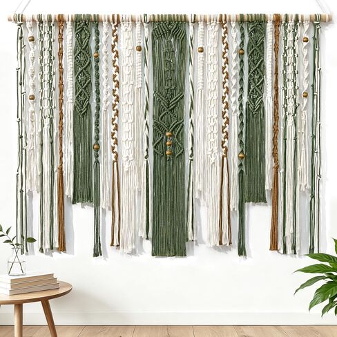 MEIVINES Macrame الجدار شنقا كبير جدار الفن المنسوجة يدويا نسيج بوهو نسيج مكرامية جدار ديكور الفن ديكور المنزل لغرفة المعيشة غرفة نوم شقة النوم حفل زفاف 38 "× 29" in Kuwait