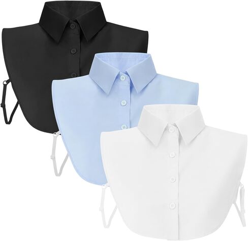JATEBI 3 Pcs Fake Collar Detachable Collar False Dicky Collars Half False Blouse Dickey for Women in Saudi Arabia