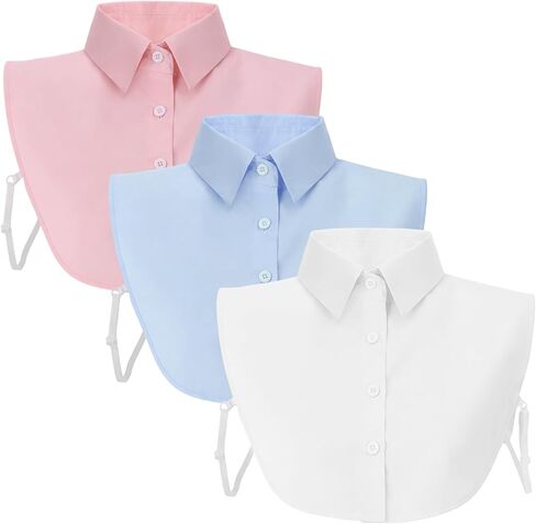 JATEBI 3 Pcs Fake Collar Detachable Collar False Dicky Collars Half False Blouse Dickey for Women in Saudi Arabia