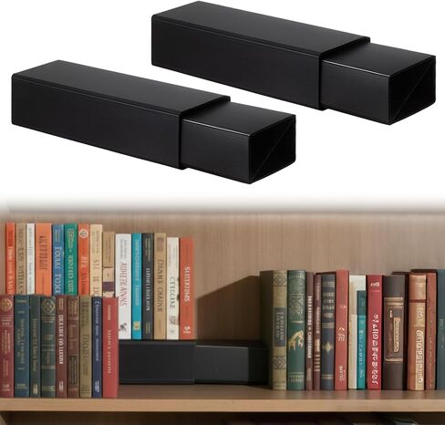 Thyle 1 Set Bookshelf Riser 2 Levels - Nesting Assembled PP Board Manga Shelf Riser for Books Collection Organizer, Space-Saving Display Stand for Books, Manga, DVDs, CDs (Black) in Kuwait