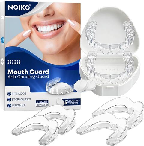Mouth Guard for Grinding Teeth at Night, Mouth Guard for Clenching Teeth at Night Upgraded Safety EVA Material, Night Guards for Teeth Grinding, Anti Grinding Guard for Adult with 6 Cleaning Tablets in Saudi Arabia