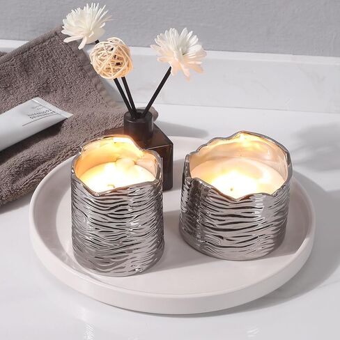 8.8" Black Ceramic Round Tray - Candle Plate Holder Tray, Decorative Vanity Trays for Bathroom Counter, Ceramic Tealight Pillar Trays, Coffee Table Decor, Perfume, Plant. in Saudi Arabia