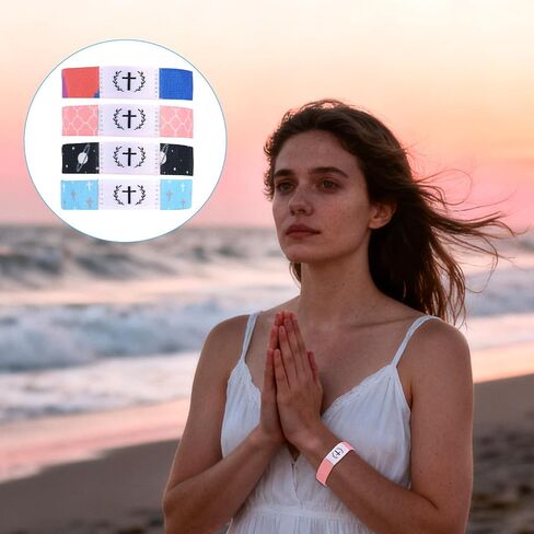 سوار آية الكتاب المقدس، أساور معصم مسيحية يومية يمكن ارتداؤها مع سوار ملهم بمسح NFC مجوهرات دينية للنساء والرجال in Kuwait
