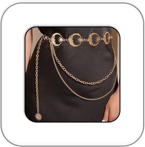 Pirate Gold Waist Chain for Women Gold Chain Belt for Dress Coin Belly Chains Beach Belly Body Chains Fashion Pirate Accessories Renaissance Jewelry Costume Gifts in Saudi Arabia