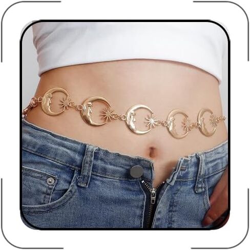 Pirate Gold Waist Chain for Women Gold Chain Belt for Dress Coin Belly Chains Beach Belly Body Chains Fashion Pirate Accessories Renaissance Jewelry Costume Gifts in Saudi Arabia