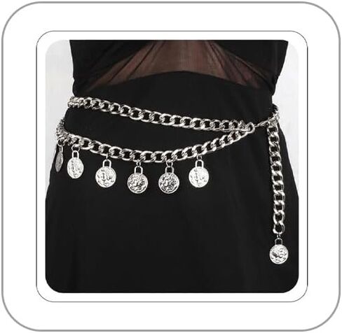 Pirate Gold Waist Chain for Women Gold Chain Belt for Dress Coin Belly Chains Beach Belly Body Chains Fashion Pirate Accessories Renaissance Jewelry Costume Gifts in Saudi Arabia