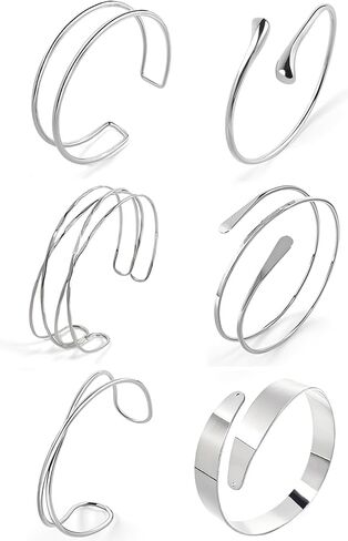 Minimalist Coil Arm Cuff Bangle for women Adjustable Arm Cuffs Upper Arm Bracelet Open Armlet Armband Set Jewelry in Saudi Arabia
