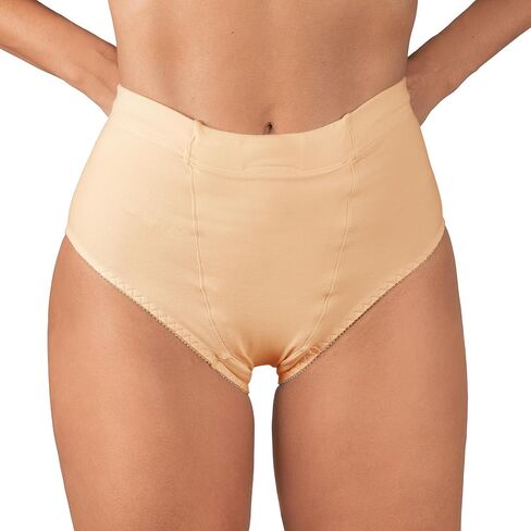 Underworks Vulvar Varicosity and Prolapse Support Brief with Groin Compression Bands and Hot/Cold Therapy Gel Pad - Beige - Small in Saudi Arabia