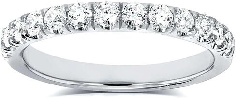 Kobelli Flame French Pave Lab Grown Diamond Comfort Fit Womens Wedding Band 1/2 CTW 14k White Gold (DEF/VS) in Saudi Arabia
