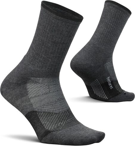 جورب صغير من Feetures Trail Max Cushion - جوارب للمشي لمسافات طويلة للرجال والنساء - رمادي، متوسط ​​(3 أزواج) in Kuwait
