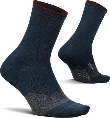 جورب صغير من Feetures Trail Max Cushion - جوارب للمشي لمسافات طويلة للرجال والنساء - رمادي، متوسط ​​(3 أزواج) in Kuwait