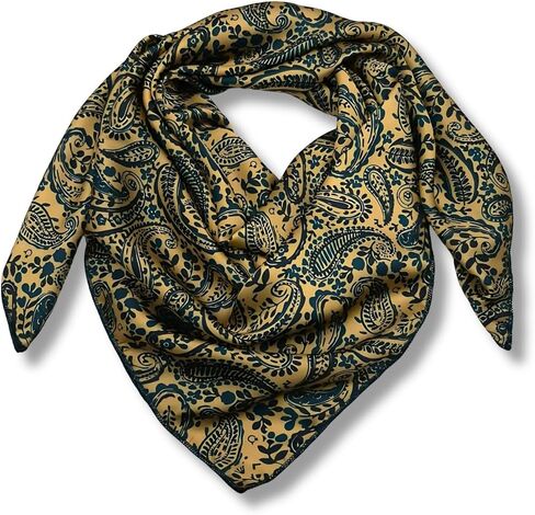 Wild Rag Silk Scarf 36'', Western Cowboy Bandana Square Silky Wild Rags Black & Red Classic Paisley Tribal Scarves for Men & Women in Saudi Arabia