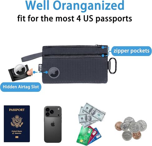 passport pouch for travel gray family passport holder for 4 rfid passport bag anti theft travel money neck wallet women waterproof purse crossbody passport cover men in Saudi Arabia
