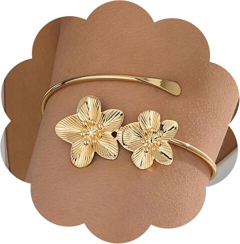 Arm Cuff for Women Gold Upper Arm Bracelet Minimalist Adjustable Cuffs Bangle Punk Dress Jewelry in Saudi Arabia