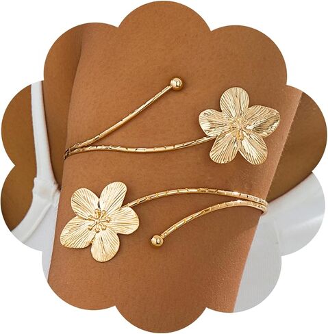 Arm Cuff for Women Gold Upper Arm Bracelet Minimalist Adjustable Cuffs Bangle Punk Dress Jewelry in Saudi Arabia
