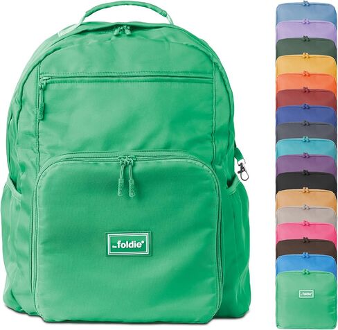 The Foldie Packable Backpack for Travel 32L - Lightweight Foldable Backpacks with Trolly Sleeve & RFID Protection - Water-repellent Casual Daypack Backpacks for Hiking, Camping & Gym - Army Green in Kuwait