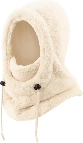 DRESHOW Winter Hats for Women Balaclava Knit Beanie with Adjustable Drawstring Warm Hooded Scarf Skull Cap in Saudi Arabia