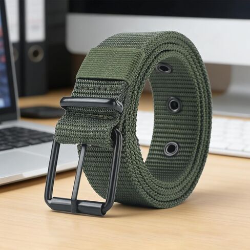 Tactical Belts Men's Outdoor Sport Simple Practical Weave Nylon Canvas Cowboy Pants Women Belt (47Inches Length) in Kuwait