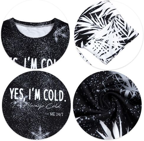 DUTUT Yes I'm Cold Me 24:7 Sweatshirt Women Im Always Cold Graphic Long Sleeve 2025 Winter Lightweight Christmas Pullover Top in Saudi Arabia