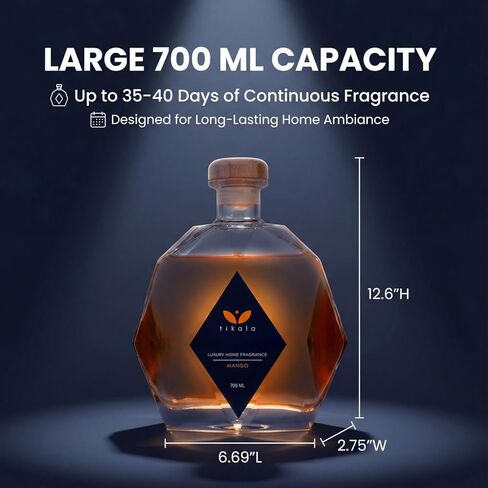 Luxury Reed Diffuser - 23.67 FL OZ - 700 ML - Home Fragrance - Odor Eliminator - Scent Diffuser - Reed Diffuser for Bathroom - Gift Luxury Diffuser -Home Decor Fragrance - Crystal Bottle in Saudi Arabia