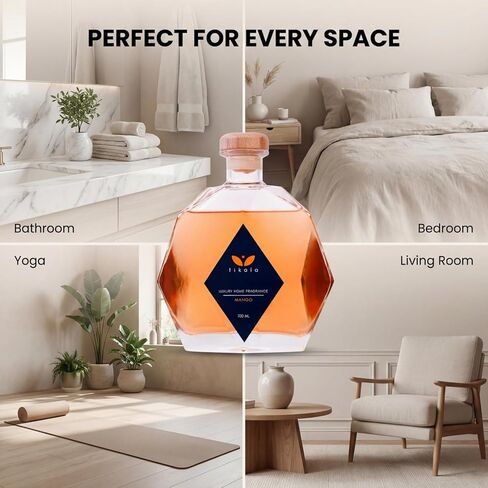 Luxury Reed Diffuser - 23.67 FL OZ - 700 ML - Home Fragrance - Odor Eliminator - Scent Diffuser - Reed Diffuser for Bathroom - Gift Luxury Diffuser -Home Decor Fragrance - Crystal Bottle in Saudi Arabia