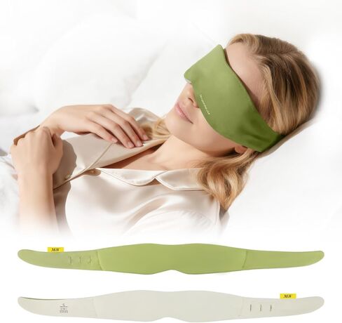 Weighted Eye Mask for Sleeping, Blackout Gravity Sleep Masks for Women Men, Cloud-Like Comfort Softness, Memory Foam, 3D Contoured, Night Eye Covers for Side Sleeper, Meditation & Relaxation (Green) in Saudi Arabia