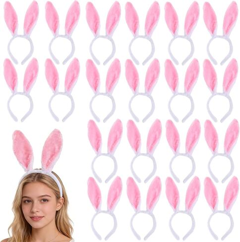 20 قطعة من عصابة الرأس على شكل أذن الأرنب، قبعة على شكل أذن الأرنب مع آذان حيوان لطيف على شكل أذن أرنب، قبعات مضحكة للنساء هدايا الحفلات in Kuwait