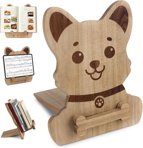 Decorative Trays Cookbook Holder Recipe Book Holder Cat Shaped Wood Book Stand Sheet Music Tablet Phone Display in Saudi Arabia