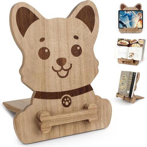 Decorative Trays Cookbook Holder Recipe Book Holder Cat Shaped Wood Book Stand Sheet Music Tablet Phone Display in Saudi Arabia