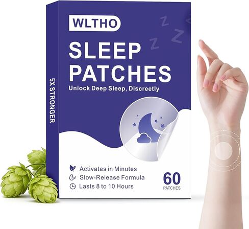 60ct Deep Sleep Patches for Adults - All Natural Sleep Patches Stickers with Valerian Root, Melatonin & Magnesium, 8-Hour Lasting, Non-GMO & Cruelty Free in Saudi Arabia