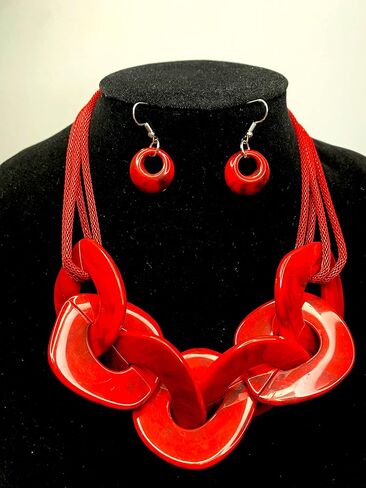 بيان قلادة مكتنزة سبائك الاكريليك الكوبية ربط سلسلة قلادة الراتنج بيان هندسي كبير المختنق القلائد الأزياء مريلة طوق سلسلة قلادة للنساء مجوهرات حساسة قابل للتعديل للنساء، in Kuwait