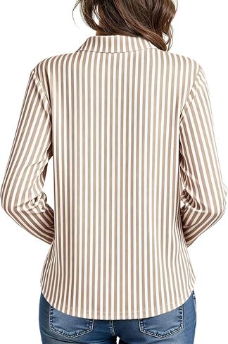 CBOO Women's Stain-Resistant Shirts Wrinkle Free & Non Iron Long Sleeve Button Down Blouse Office Tops in Saudi Arabia