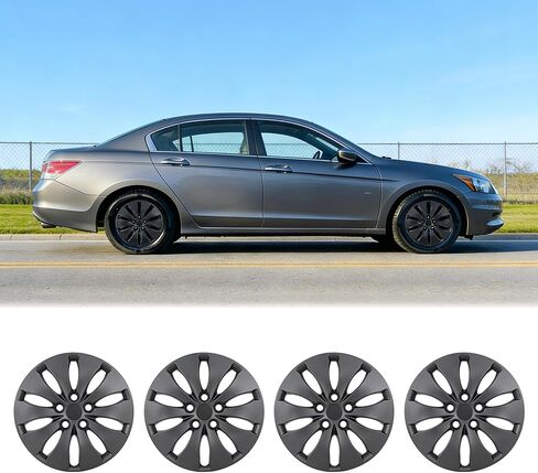 أغطية عجلات Hubcap مقاس 16 بوصة لسيارة Honda Accord Sedan 2008 2009 2010 2011 2012 (باستثناء الكوبيه)، أغطية إطارات العجلات R16 أغطية محور السيارة مثبتة بمسامير، مادة البولي بروبيلين، مجموعة من 4 قطع، طلاء أسود in Saudi Arabia