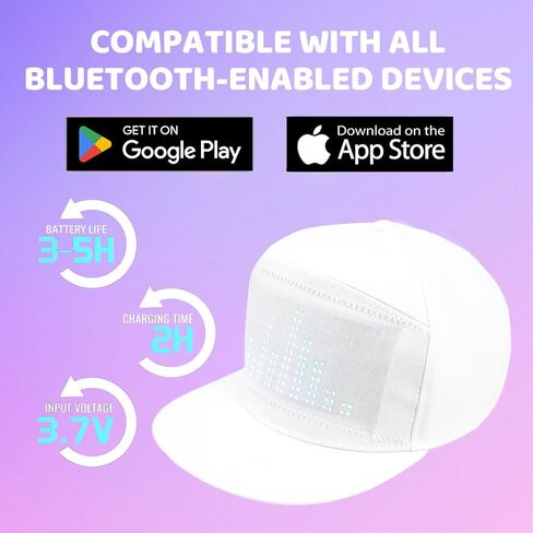 قبعة بيسبول بلوتوث بشاشة LED - رسائل مخصصة للحفلات وأعياد الميلاد والمناسبات والهدايا in Kuwait