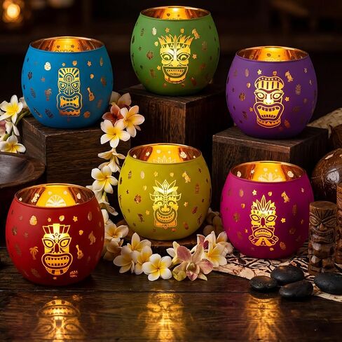 6 Pcs Easter Tealight Candle Holders Bunny Egg Flameless Glass Votive Holders Happy Easter Votive Candle Decor with 6 Laser Engraving Patterns for Spring Home Table Centerpiece in Saudi Arabia