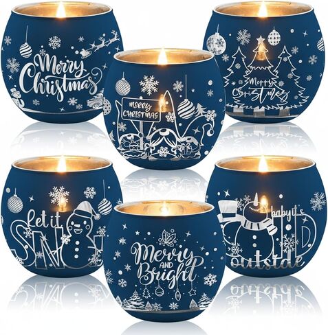 6 Pcs Easter Tealight Candle Holders Bunny Egg Flameless Glass Votive Holders Happy Easter Votive Candle Decor with 6 Laser Engraving Patterns for Spring Home Table Centerpiece in Saudi Arabia