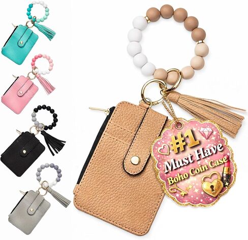 KASAK Wristlet Wallet for Women Small Black Wallets with Keychain Boho Beaded Tassel Wallet for Credit Card Wristlet Purse in Saudi Arabia