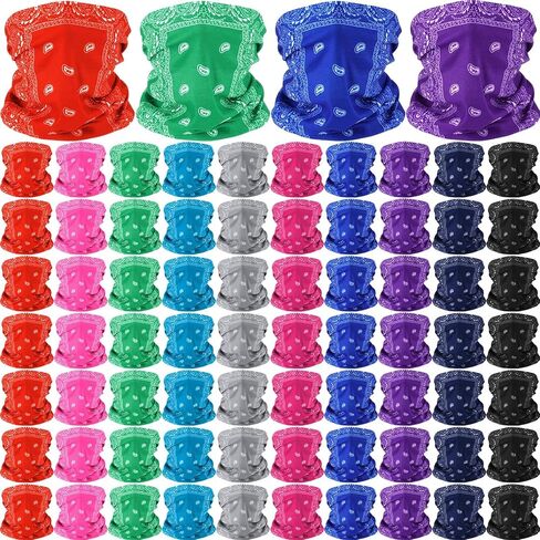 Cozypower 100 Pcs Paisley Buff Neck Gaiter Bulk Seamless Bandanas Face Mask Headwear Balaclava for Men Women Wind UV in Saudi Arabia