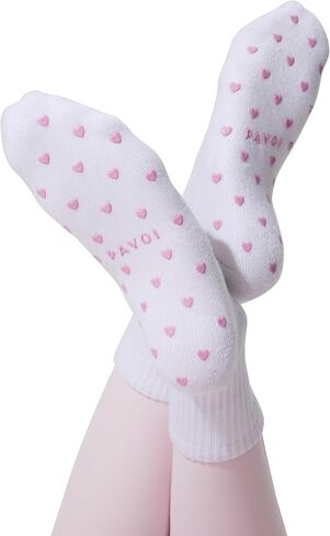 PAVOI ACTIVE Pilates Socks with Grips for Women - One Size Non Slip Quarter-Crew Grip Socks for Yoga, Barre - Bamboo Blend in Saudi Arabia