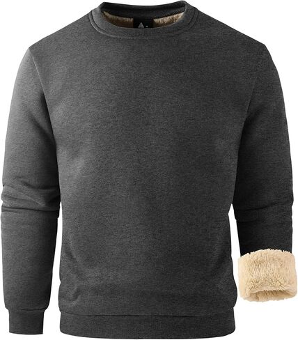 ZITY رجل شتاء دافئ ثقيل البلوز كنزة صوف Crewneck سميكة شيربا اصطف بلوزات الحرارية شيربا سترة in Kuwait