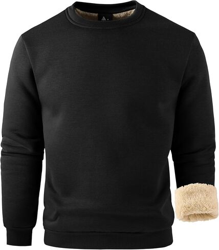 ZITY Mens Warm Winter Heavy Sweatshirt Fleece Pullover Crewneck Thick Sherpa Lined Thermal Sweatshirts Sherpa Sweater in Saudi Arabia