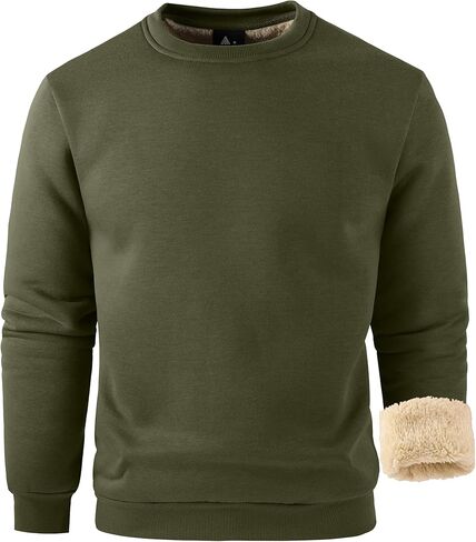 ZITY رجل شتاء دافئ ثقيل البلوز كنزة صوف Crewneck سميكة شيربا اصطف بلوزات الحرارية شيربا سترة in Kuwait