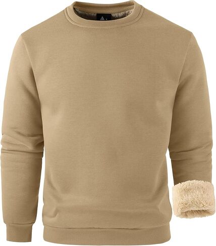 ZITY رجل شتاء دافئ ثقيل البلوز كنزة صوف Crewneck سميكة شيربا اصطف بلوزات الحرارية شيربا سترة in Kuwait