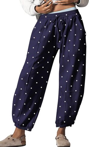 Barrel Sweatpants Women Baggy Leopard Pants Casual Fall Lounge Cheetah Print Pants Trousers with Pockets in Saudi Arabia
