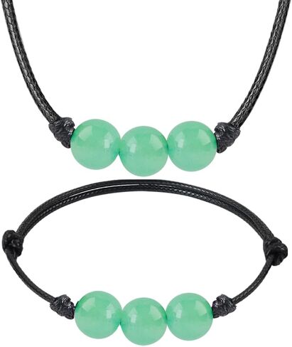 حبل قلادة من weryerker Lucky Beads مع حبل نايلون شمع قابل للتعديل، قلادة مطرزة بالكريستال للرجال والنساء in Kuwait