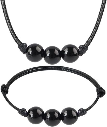 حبل قلادة من weryerker Lucky Beads مع حبل نايلون شمع قابل للتعديل، قلادة مطرزة بالكريستال للرجال والنساء in Kuwait