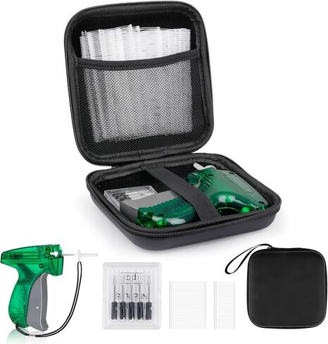 BEVTEE Tagging Gun for Clothing, Green Tag Gun Kit with 5 Needles, 1120 Barbs Fasteners & 1 Hard EVA Case, Durable and Easy to Use Tagging Tool for Clothes, Fabric, Retail Price Tags and DIY in Saudi Arabia